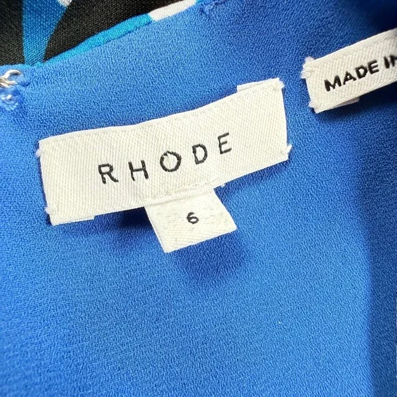 Rhode Floral Puff Sleeve Maxi Dress Women's 6 Blue Pink Ester Boho Garden Party - Picture 3 of 11